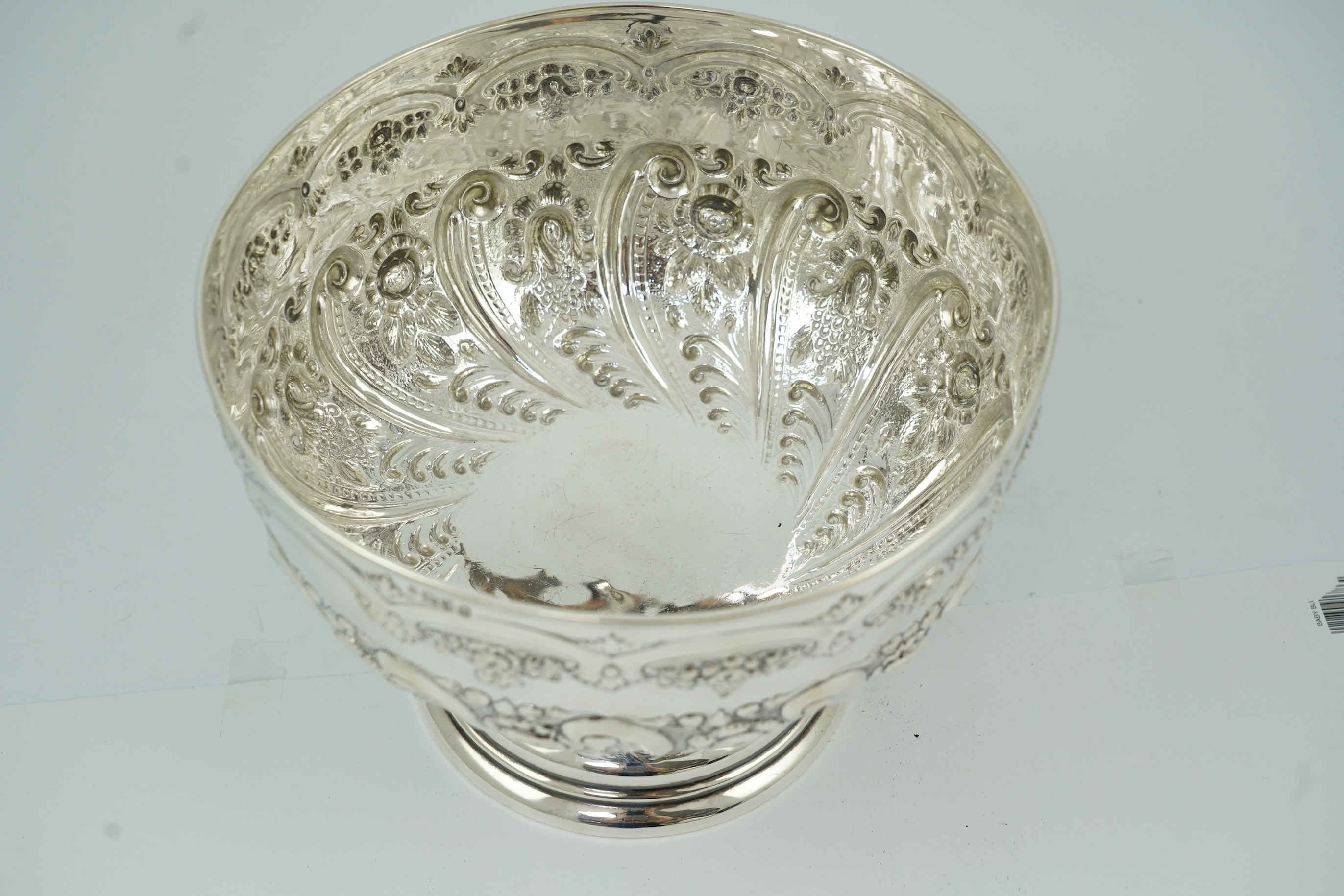 A late Victorian silver rose bowl, by Nathan & Hayes